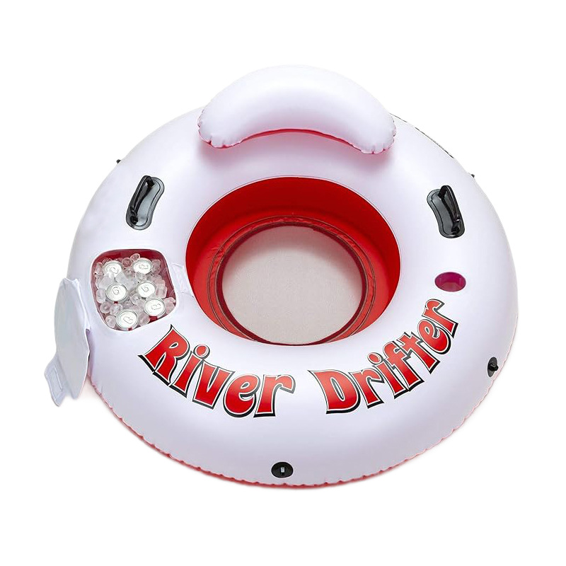 Cross-border PVC float float customized backrest seat, single and double person thickened lounge chair, beach with ice bar, water inflatable float float Item Picture