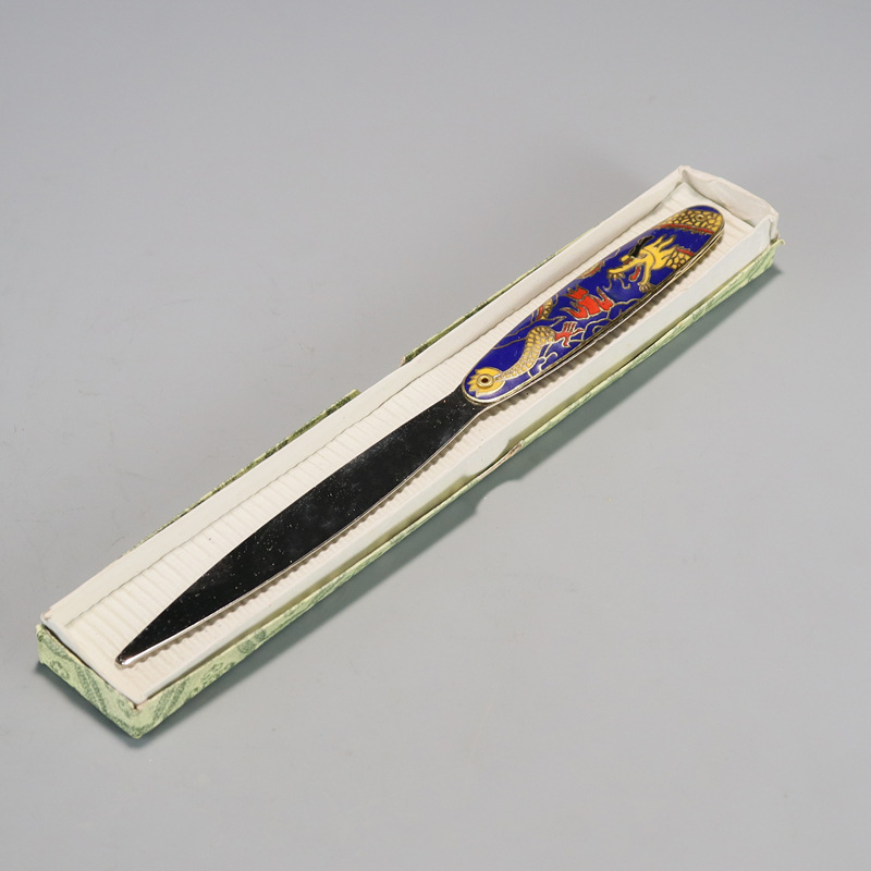 Beijing Cloisonne vintage goods are being exported back to the cultural and recreational collection market. Large flower-and-bird letter openers made of copper body mechanism enamel Application Scenario