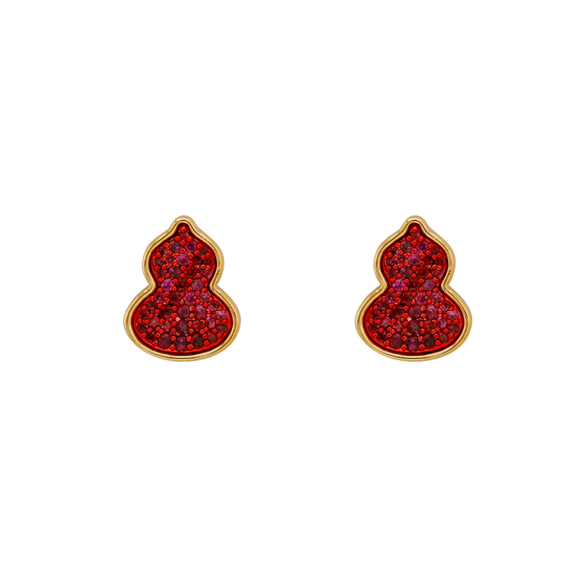 Hyacinth Zircon gourd Stud 2025 New bestseller, high-end, light luxury, elegant and grand, niche design, small and exquisite for women Item Picture