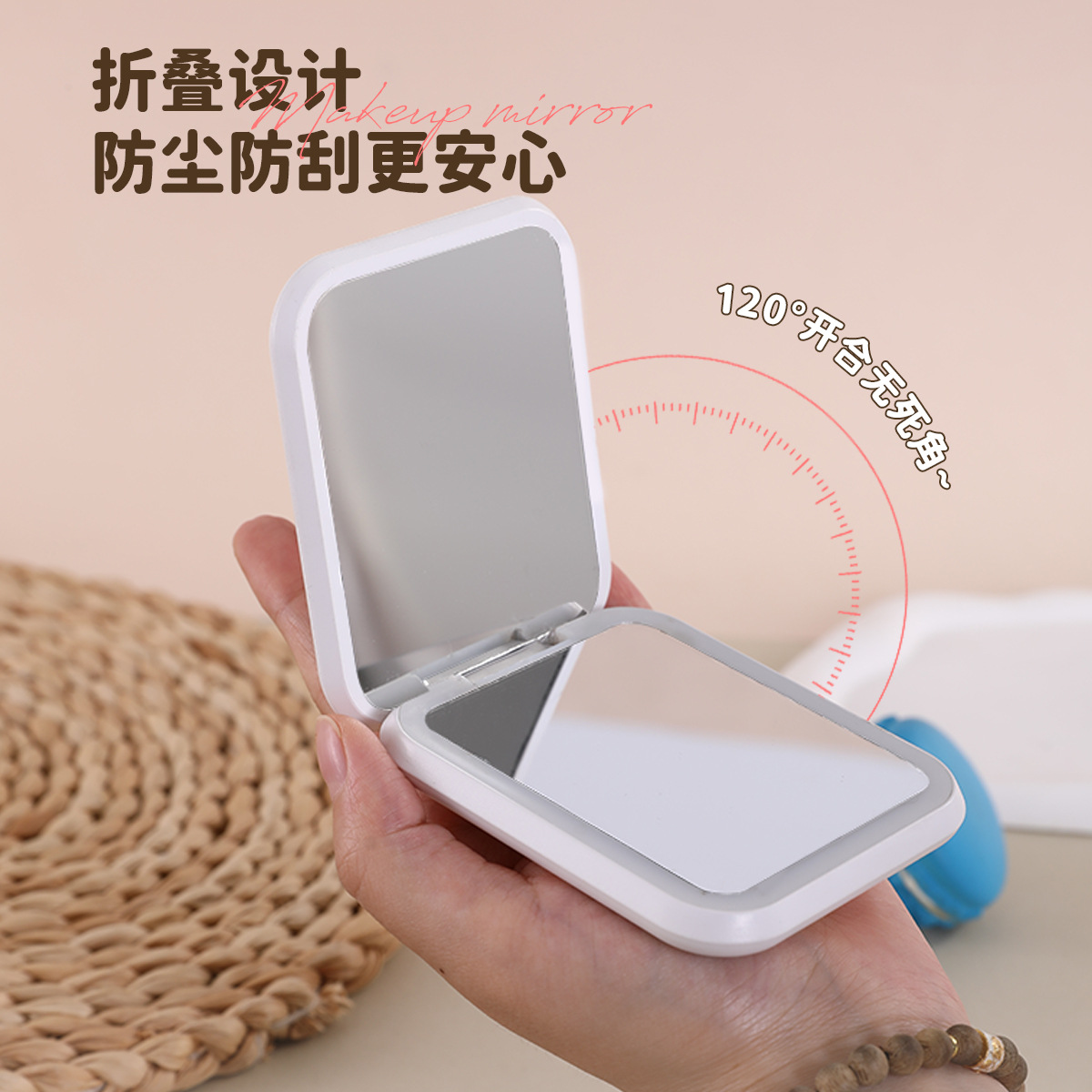 مرآة مكياج مكيفة صغيرة مسافر صغير مرآة جيب مكياج Specification image