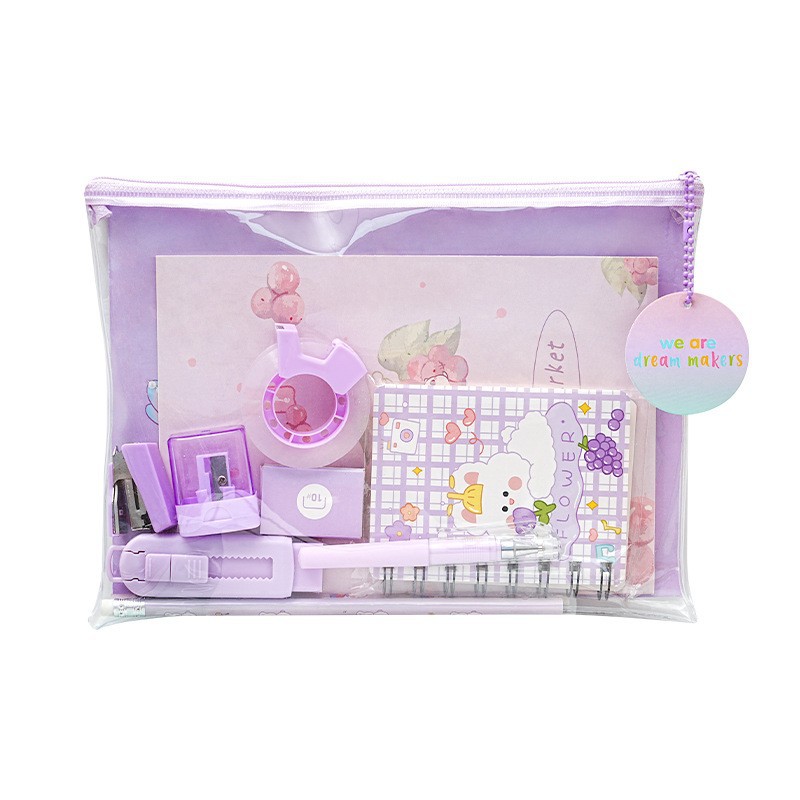 Cartoon stationery set gift box, high appearance level pen case notebook combination, student supplies, cross-border stationery set wholesale Item Picture