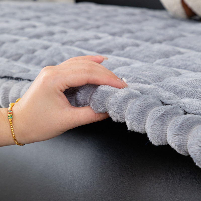 Sweet Mi Steamed bun mat factory direct sales, thickened and fleece bay window mat, seat mat, tatami mat, sofa mat, anti-slip fleece Specification image