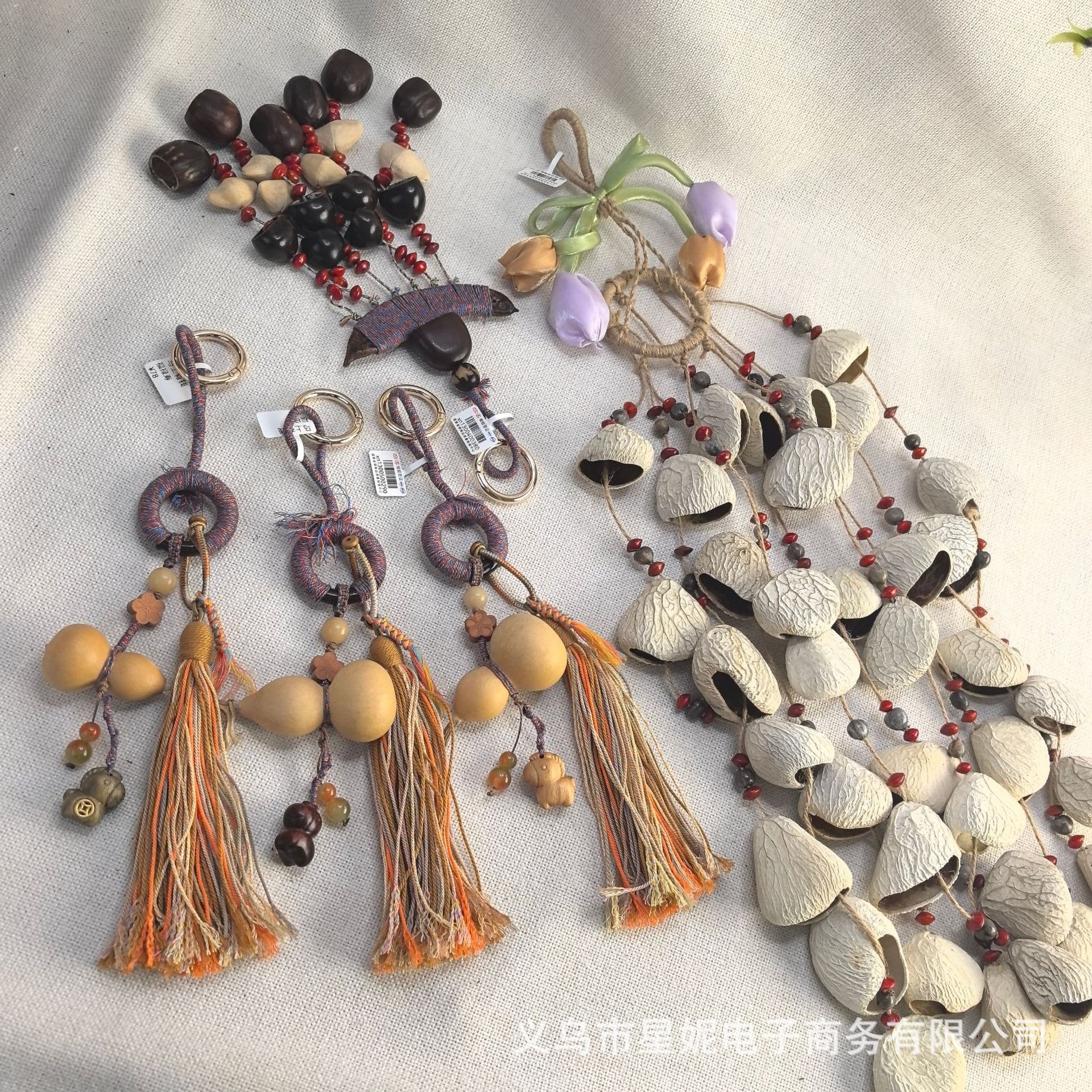 马年森系挂件果壳摇铃包挂天然植物种子手工风铃音疗疗愈挂铃挂饰