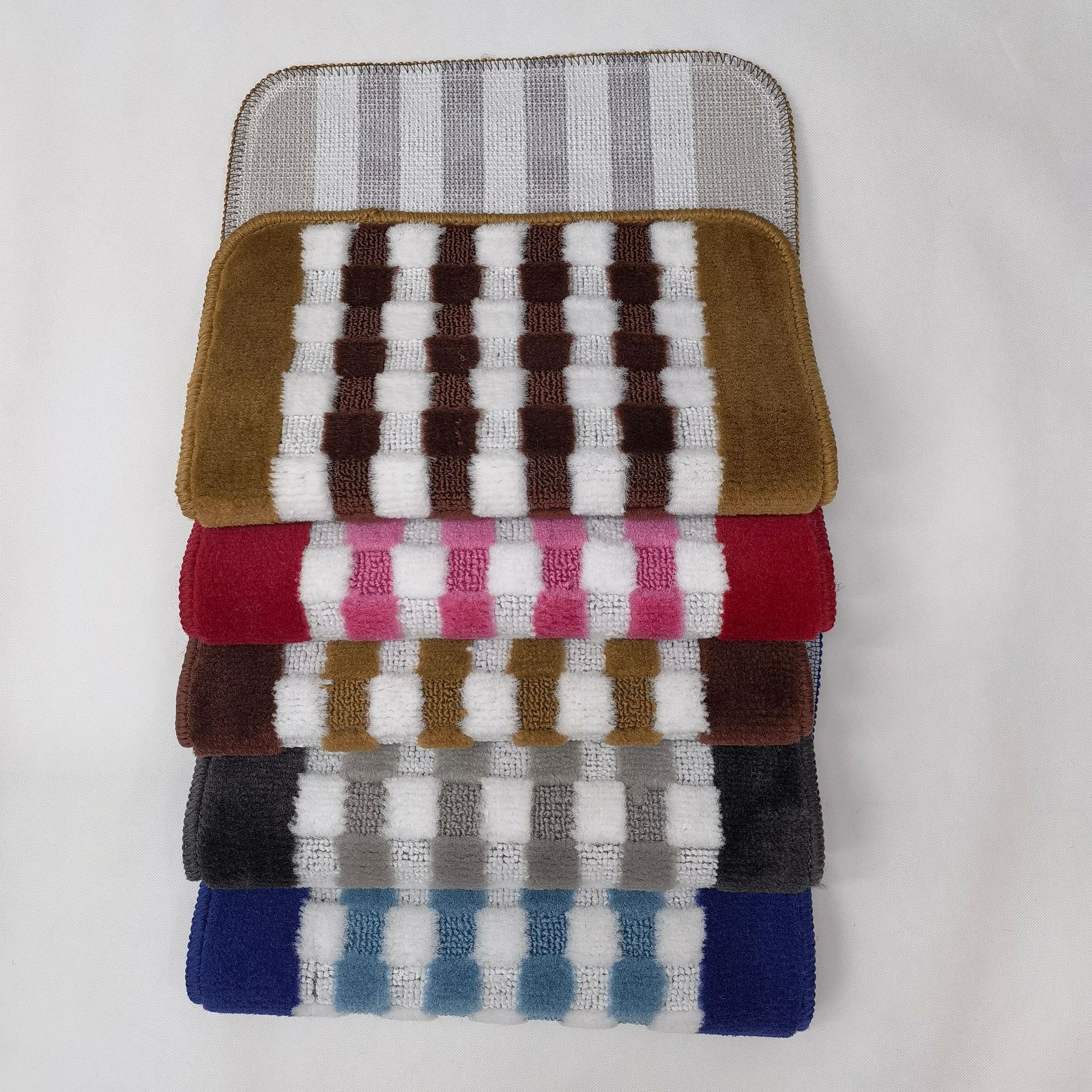 Long mosaic-patterned velvet TPR base, indoor entrance, bathroom, living room, toilet, room, anti-slip carpet, floor mat, door details Picture