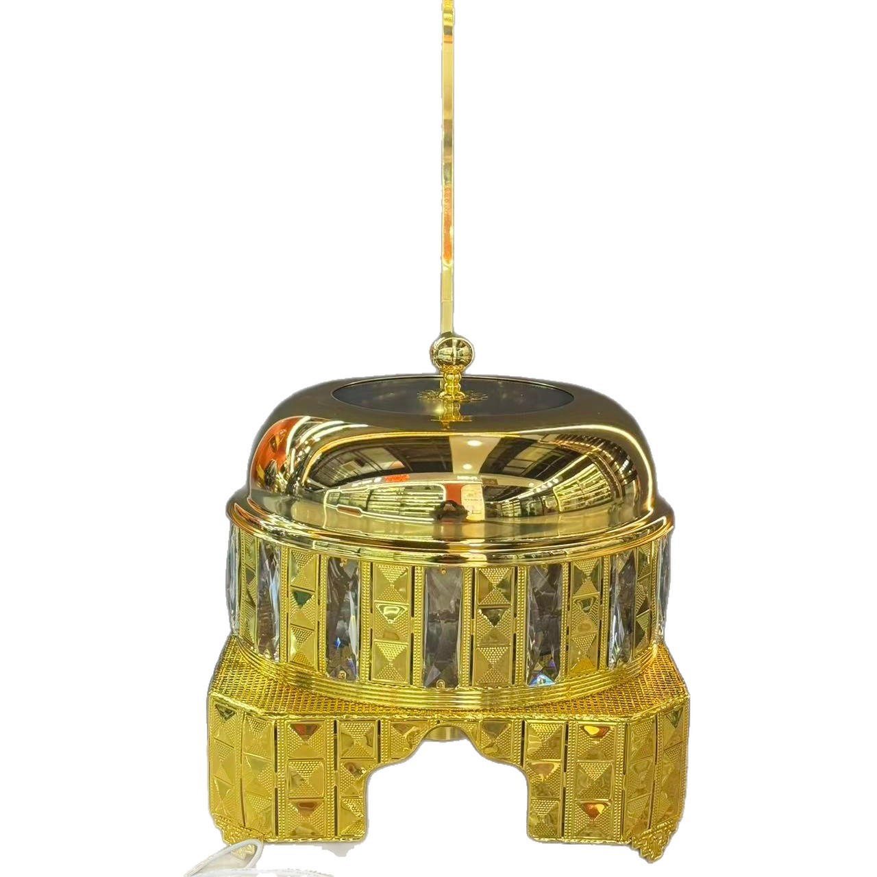 Cross-border stainless steel buffet stove, Golden Hotel Restaurant visible round insulated stove Chafing Dish
