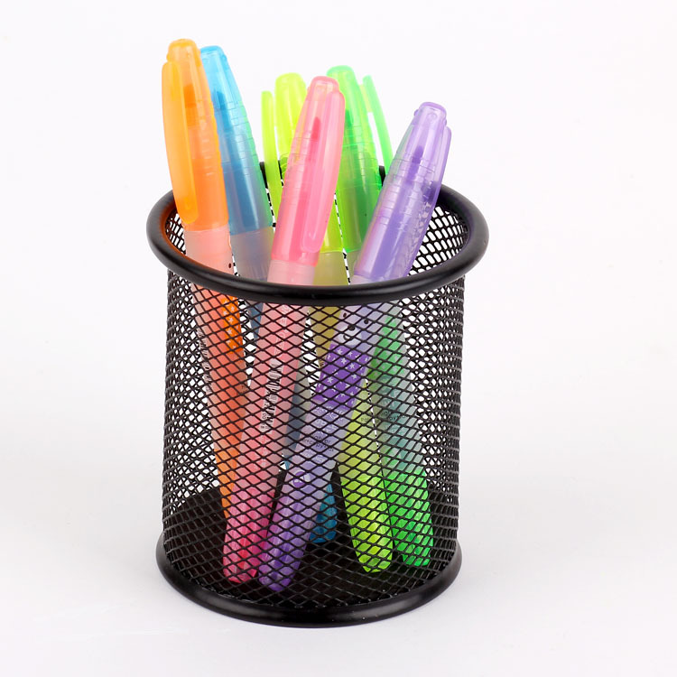 Small wholesale of double-headed cartoon highlighter pens, Cute Bear 2235 double-headed single-color highlighter notebook number pens, 6 pieces per bag Specification drawing