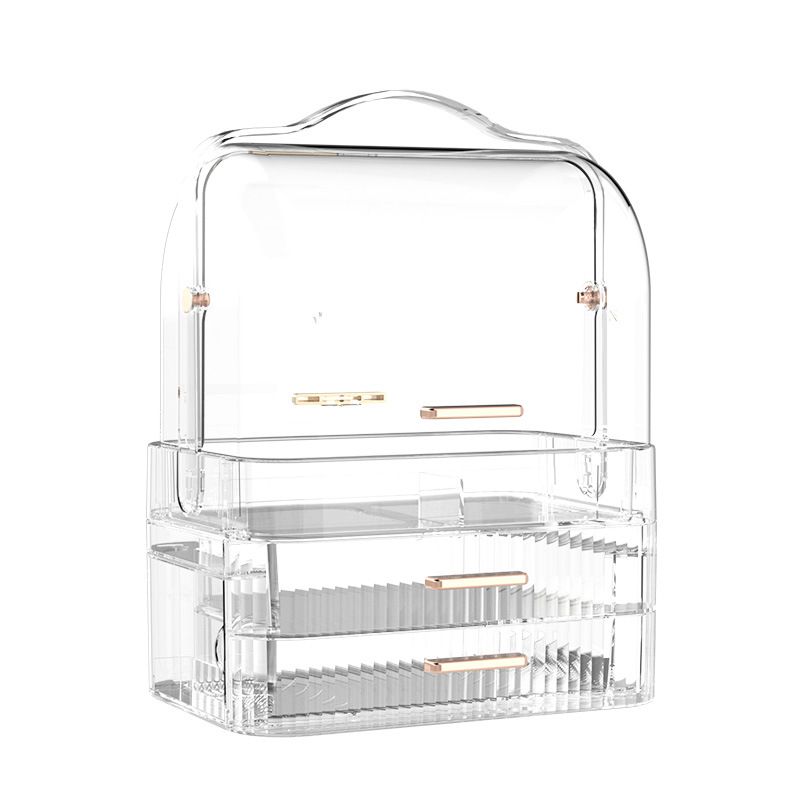 Bathroom skin care product storage box, bathroom desktop transparent storage and organization box, dormitory lipstick and cosmetics shelf Item Picture