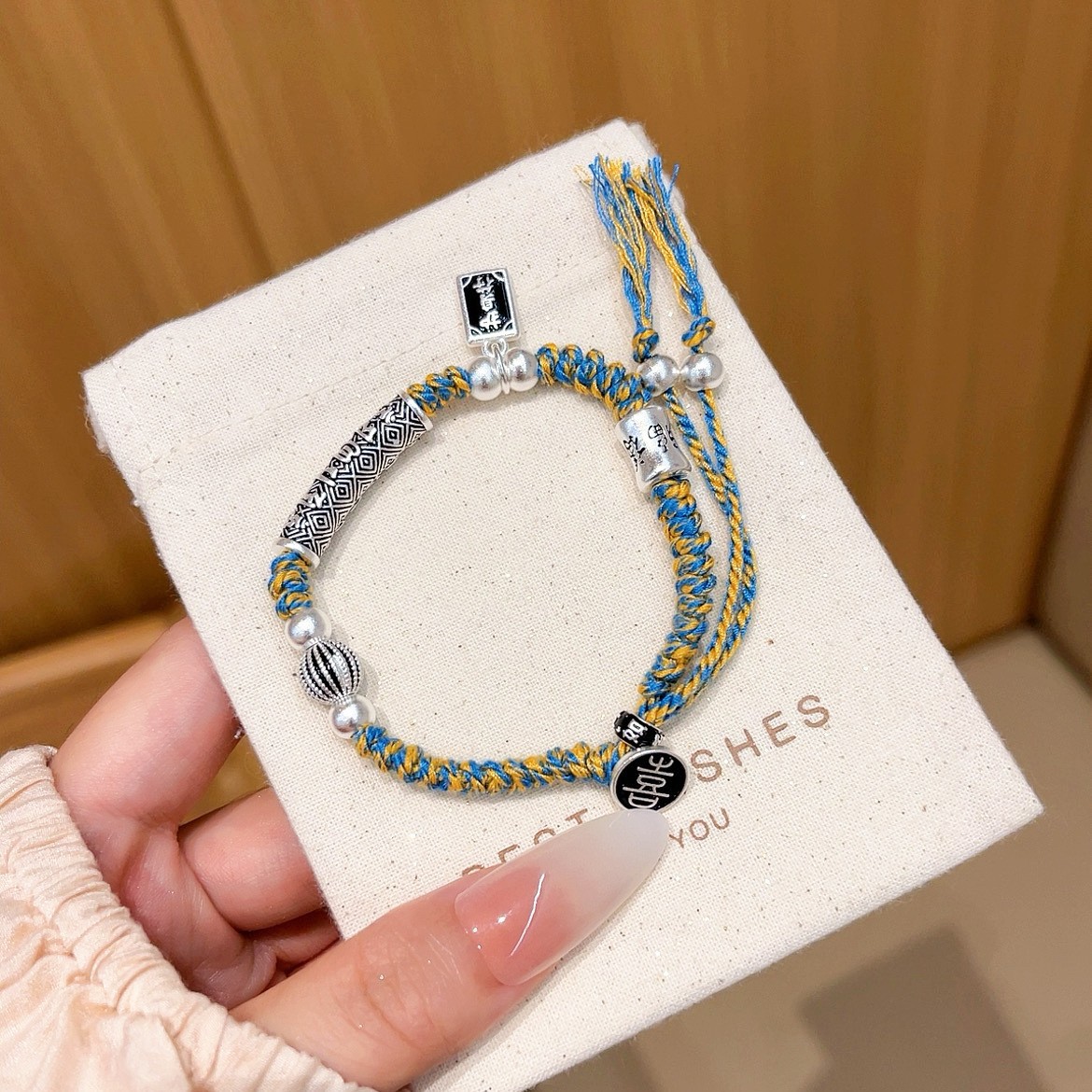 Koi carp woven rope red rope bracelet for girls to get ashore woven rope, exam couple gift woven rope for girls, copper plated with Miao silver full figure