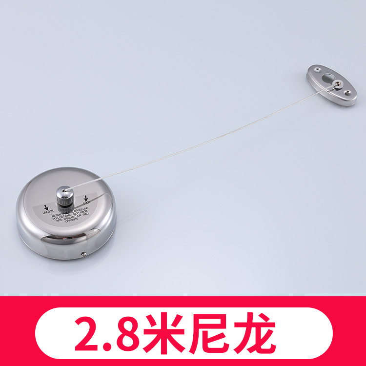 Household hotel and guesthouse wall-mounted clothes drying rope, retractable concealed clothes drying rope, indoor balcony stainless steel clothes drying rope details Picture