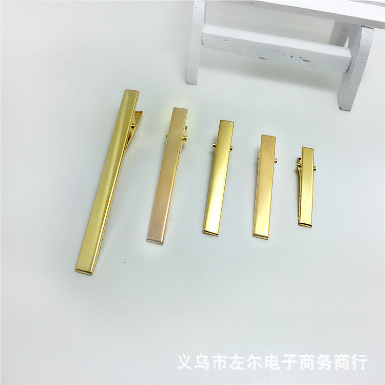 Factory direct supply of golden 4.5/5/6 cm square clip duckbill clip Korean-style children's hair clip accessories Specification image