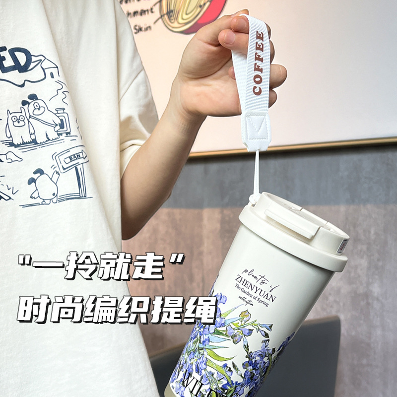 Wholesale of large-capacity insulated cups, 316 stainless steel coffee cups with high appearance standards, smart temperature-displaying portable small insulated water cups Specification image