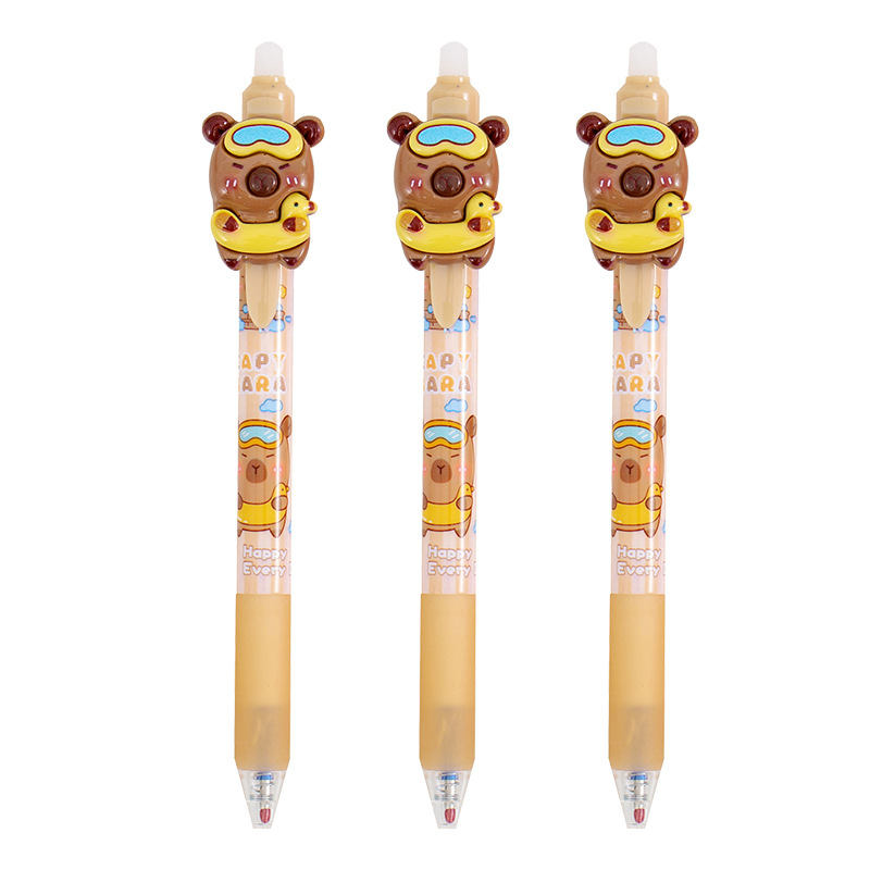 Creative high-appearance-level Capibara erasable pen cartoon doll, student-specific smooth quick-drying erasable gel pen Item Picture