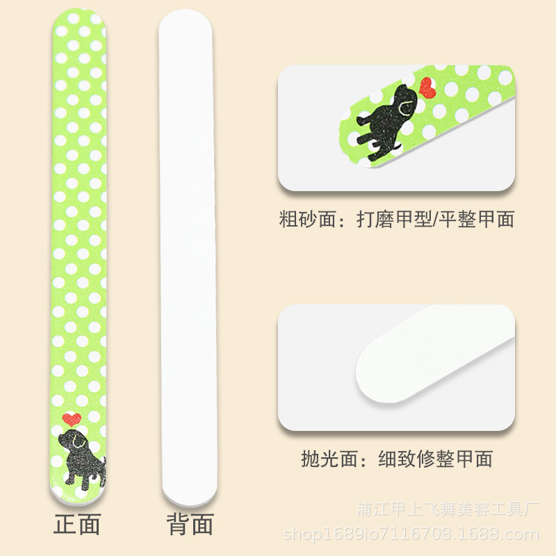 现货单面印花指甲搓打磨条抛光砂条修甲型指甲锉源头厂家双面搓条细节图
