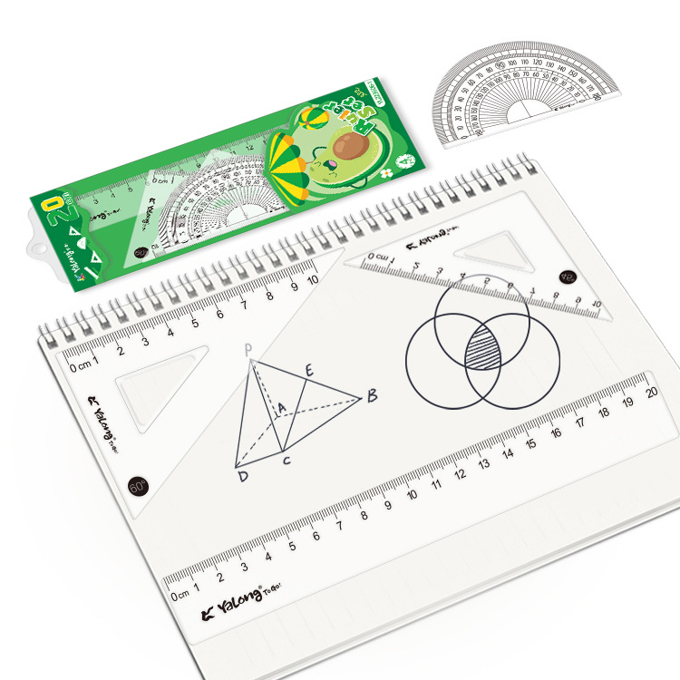 Yalong Cross-border Student Wholesale 20 cm School Ruler Student Stationery School Ruler Cute Measuring Set details Picture