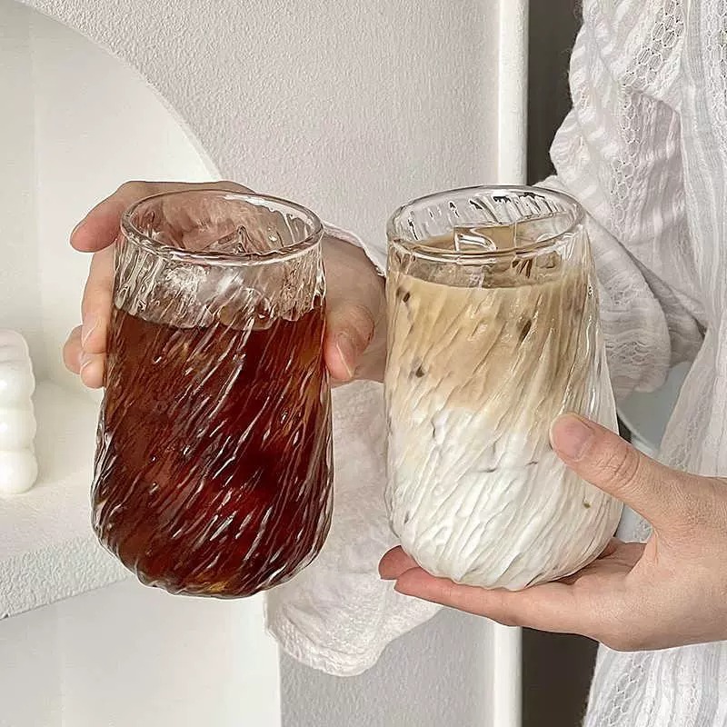 Cross-border safe packaging high borosilicate coffee cups, household high appearance level high-temperature resistant iced Americano latte glass drinking cups Specification image