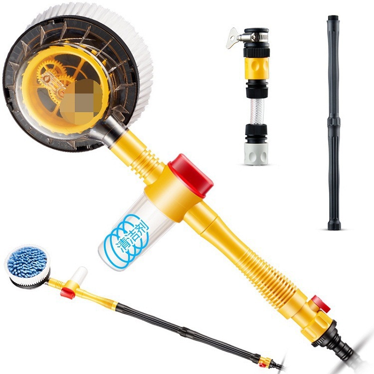 Chenille mopping, portable long-handled telescopic car cleaning brush, household car automatic rotating water brush details Picture