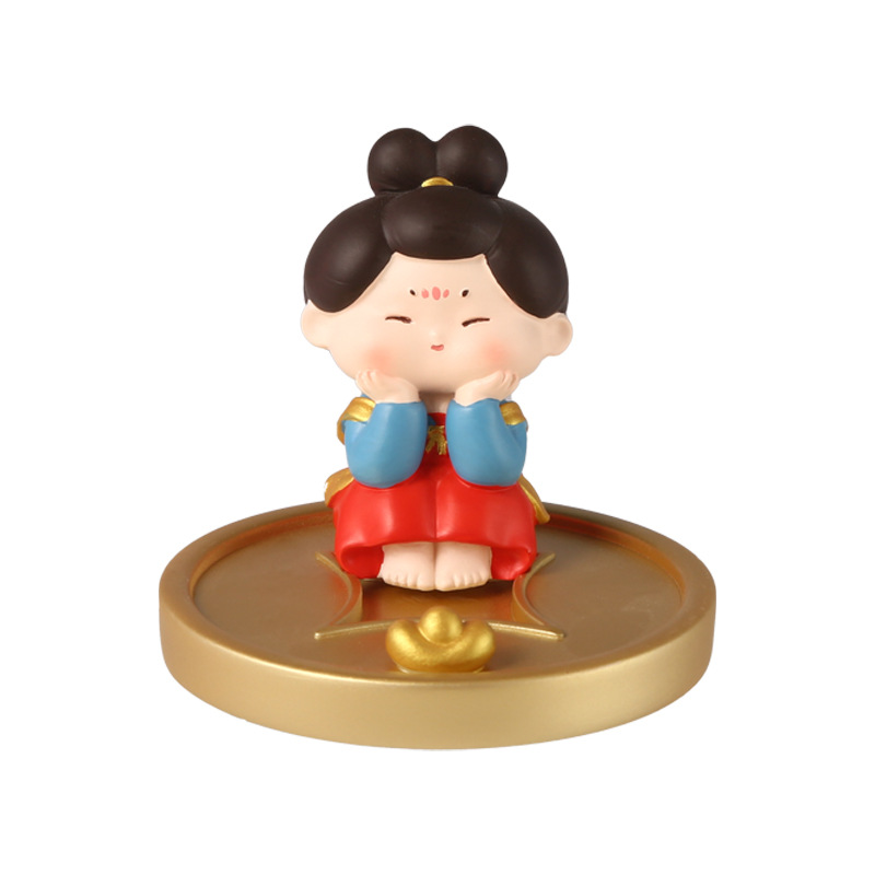 Chinese-style Tang Dynasty lady mobile phone stand, creative and cute home living room desktop decoration, small ornaments, resin handicrafts Item Picture