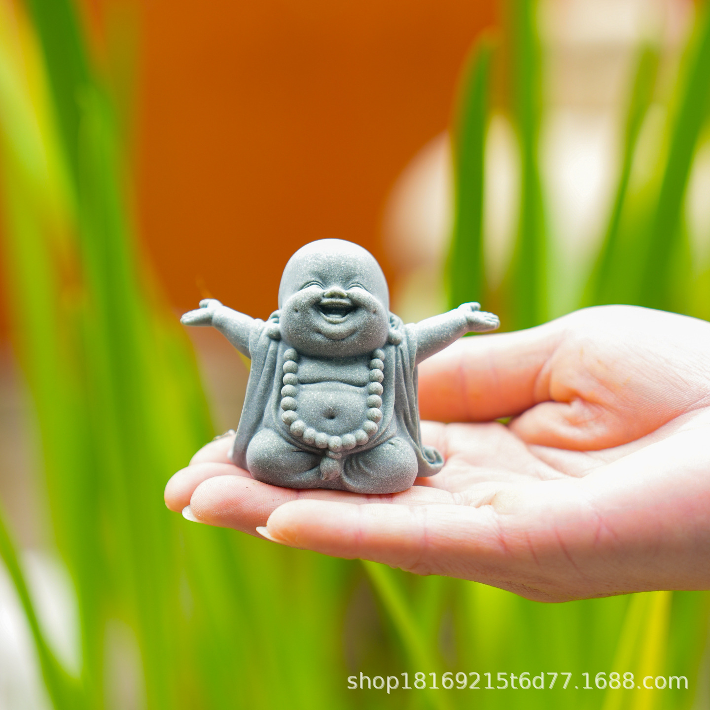 Cute Maitreya Buddha statue, aquarium fish tank landscaping, small bonsai, micro-landscape decorative items, Chinese cartoon style, Chinese style Application Scenario
