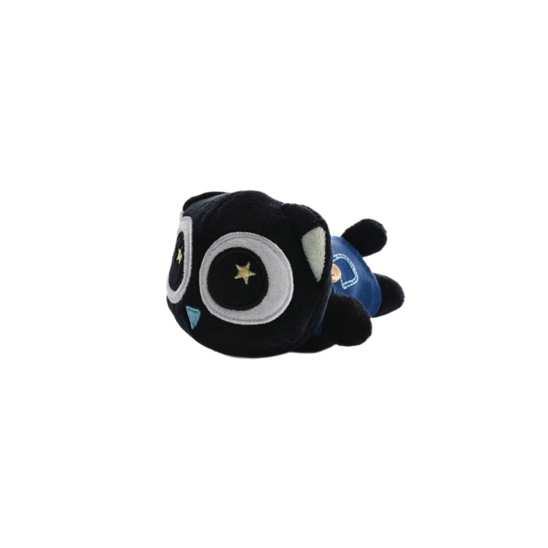 Cartoon pose, little black cat plush toy, big-eyed cat doll, cute cat pendant, keychain Item Picture
