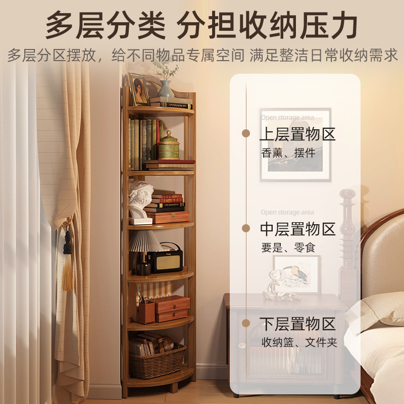 Corner cabinet shelf, triangular corner cabinet, indoor rack, modern and simple household storage rack, living room floor-standing model Specification image