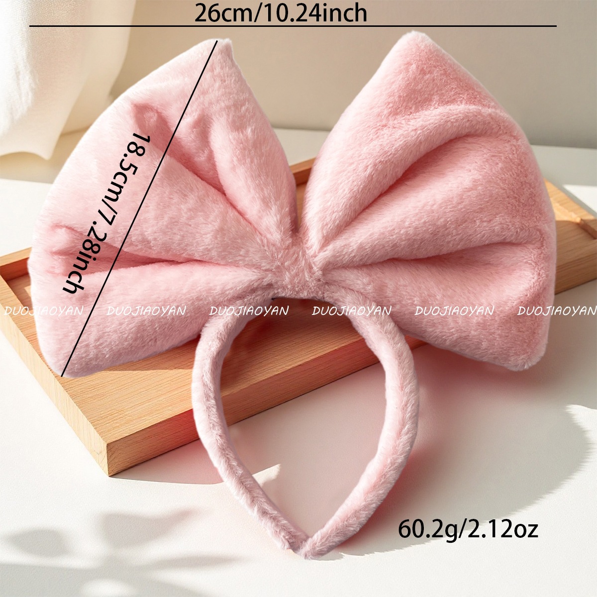 A super large three-dimensional plush high skull top bow headband with a sweet atmosphere, a high-end hair accessory for travel photos Item Picture