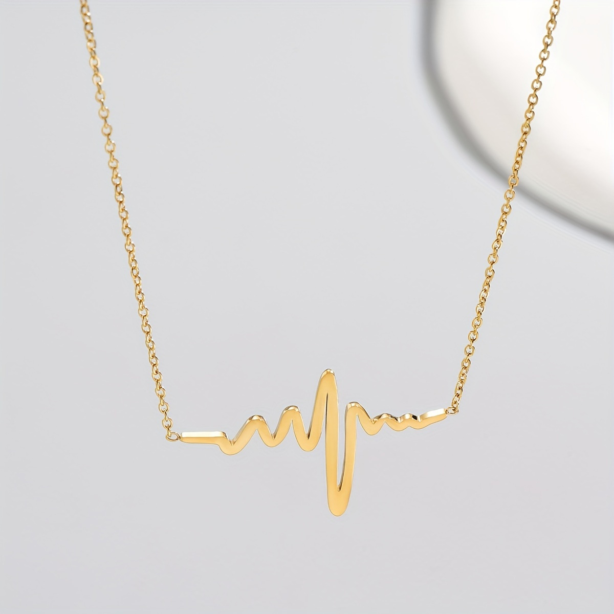 心跳波形不锈钢锁骨链 镀金轻奢 ins 风 夏季穿搭女士气质高级感详情图3