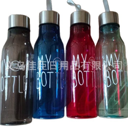 High-appearation-level plastic large-capacity water cups for men and women, portable lifting rope knight cups, sports and fitness water bottles, direct drinking cups, simple and elegant Item Picture