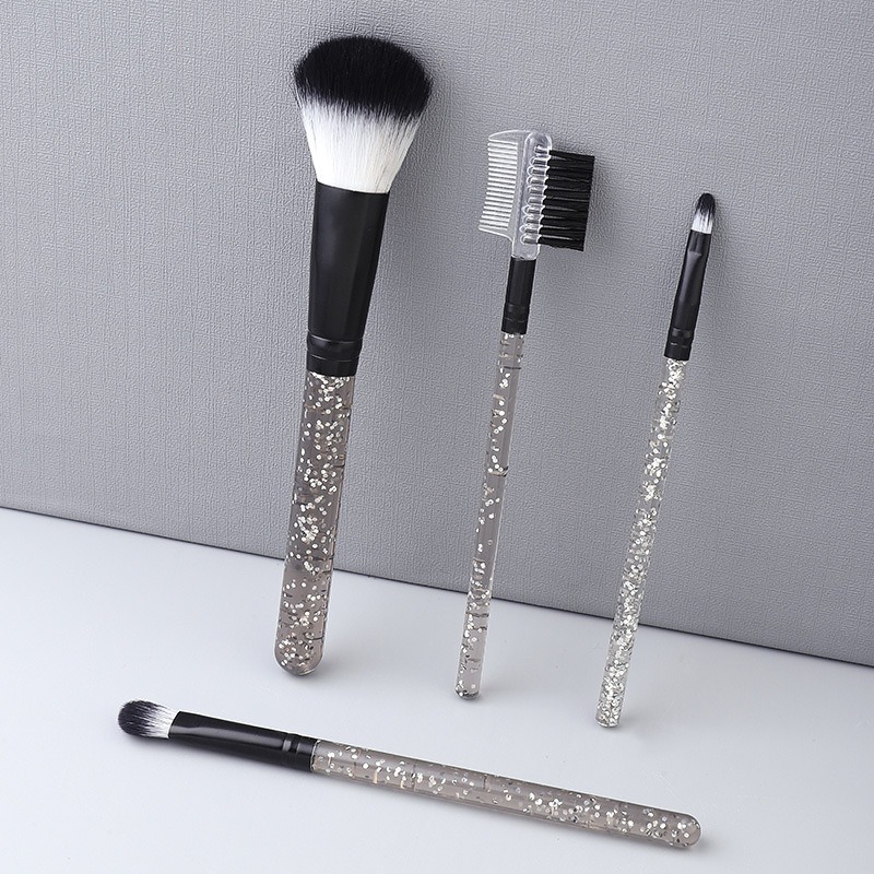 4 portable makeup brushes, factory direct sales. Golden onion powder PS handle soft bristle makeup brushes, a must-have for beginners Specification image