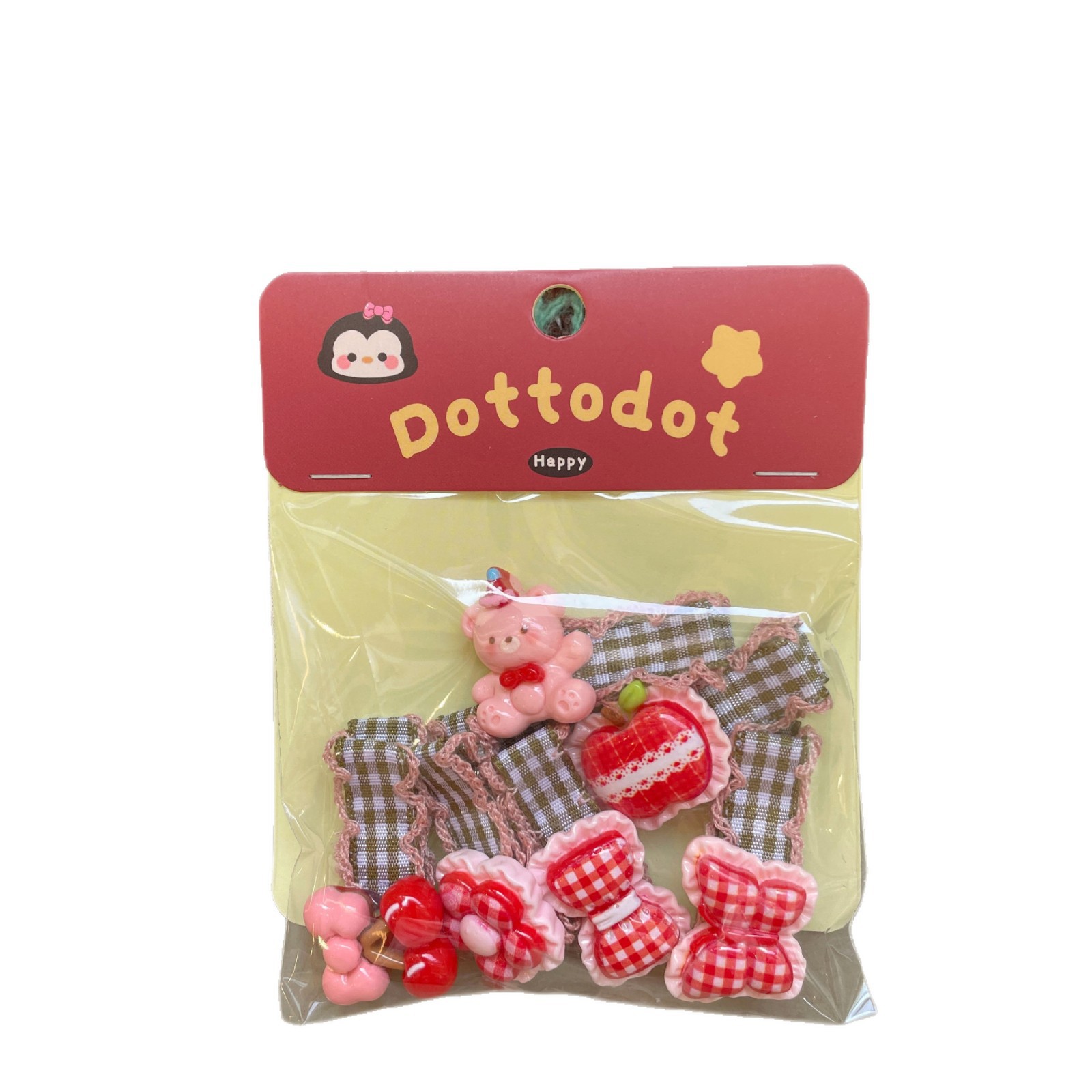 Versión coreana nuevo oso fruta niños horquilla sen atado chica dulce franja lateral croqueta accesorios para el pelo horquilla Item Picture