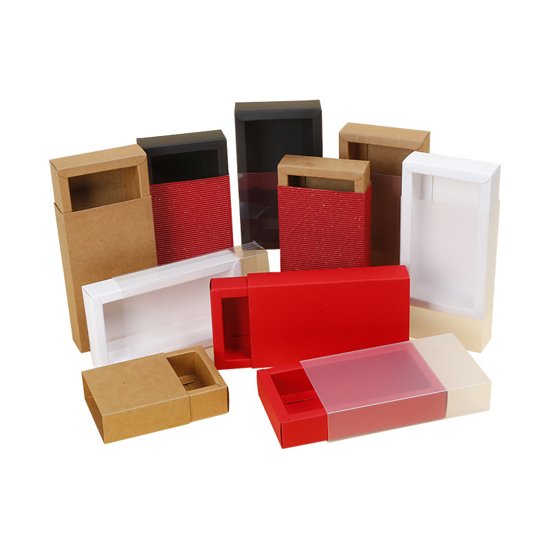 Rectangular kraft paper boxes, folding boxes, packaging boxes, color boxes, drawer boxes, wholesale gift boxes, empty boxes, custom accessories Item Picture