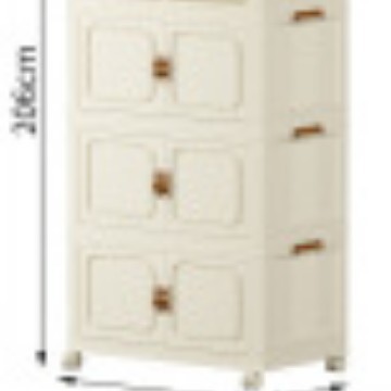 北欧中古风黑衣柜家用塑料收纳柜简约现代玄关柜酒柜储物柜收纳柜细节图