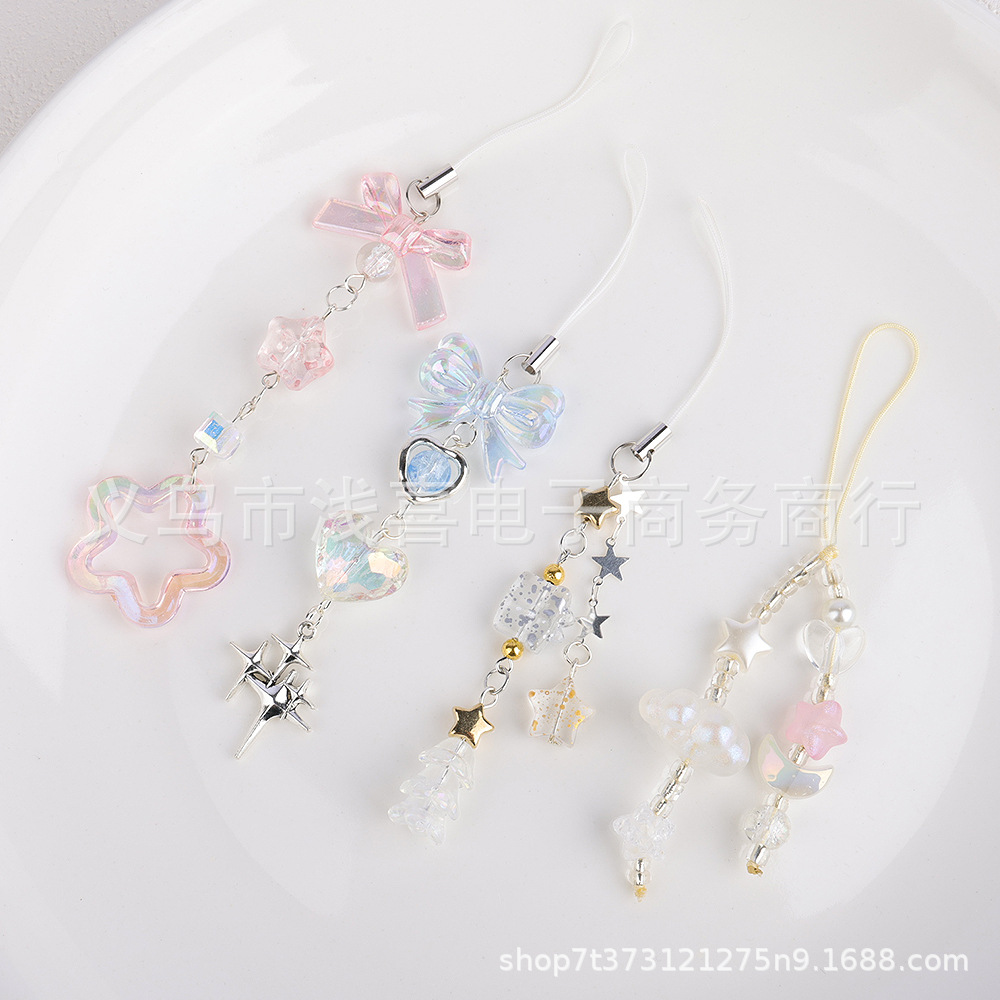 Original moon, stars, clouds, heart-shaped mobile phone chain, cute Guben chain, Guben pendant, card book, bag, pendant and decoration details Picture