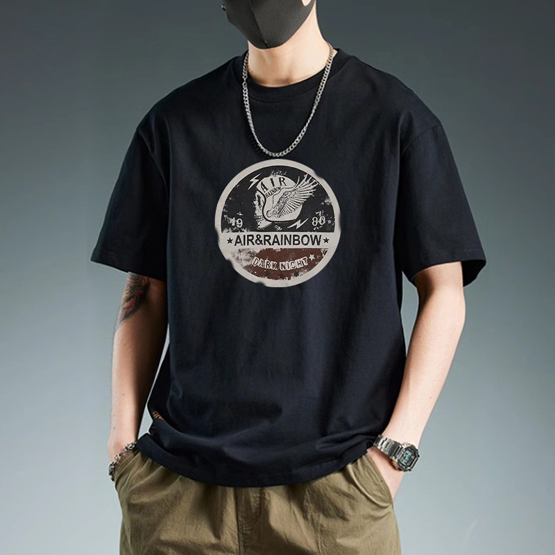 Men's short-sleeved T-shirt, men's daily casual sports round-neck T-shirt, pure cotton short-sleeved T-shirt for teenagers, men's half-sleeved top Specification image