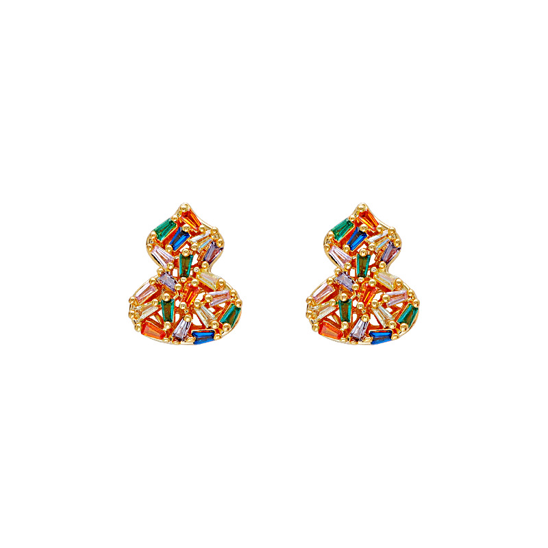 Hyacinth moda ligera extravagancia superflash color zircon calabaza pendientes de alta sensibilidad pendientes de temperamento únicos hermosos gigantes de buen aspecto auricular Item Picture
