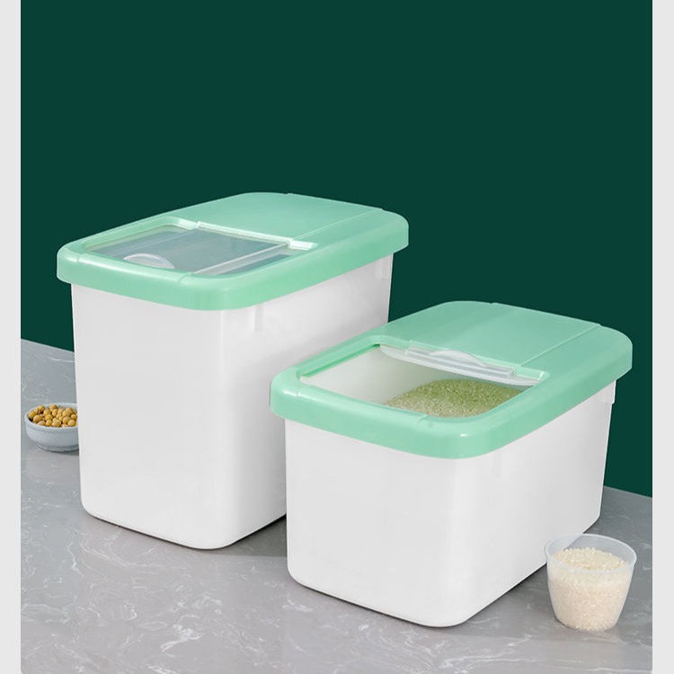 Food-grade 20-jin rice box, plastic sealed rice bucket, household kitchen moisture-proof and insect-proof storage box for coarse grains Specification image
