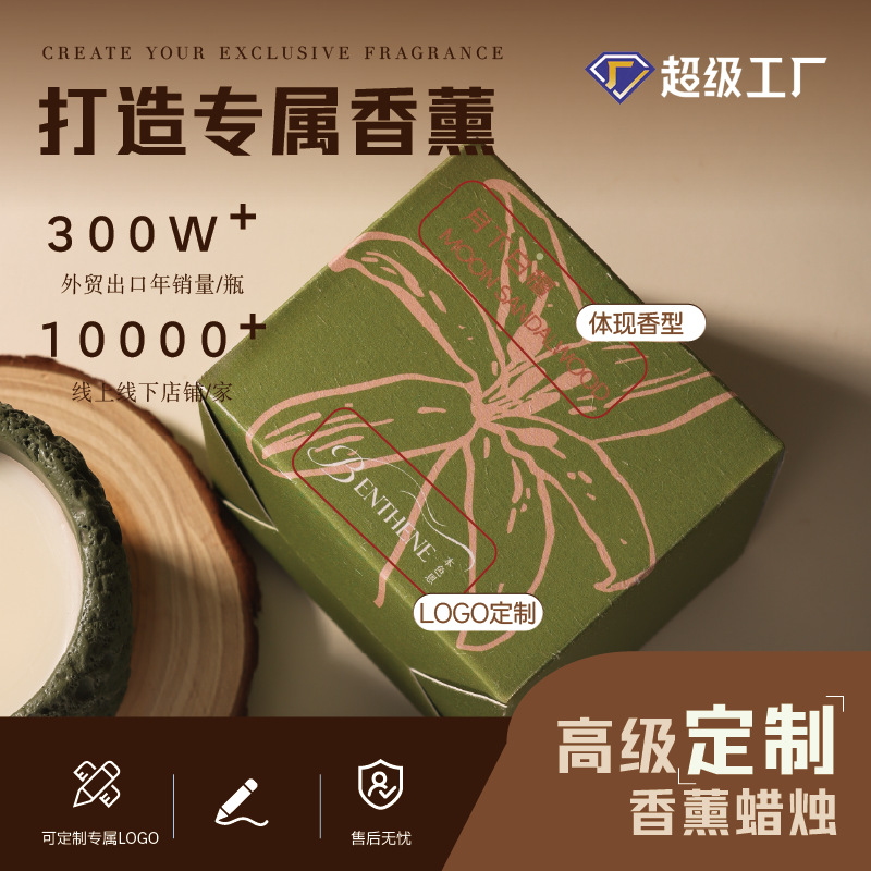香薰大豆蜡烛跨境专供全案小批量定制伴手礼无烟环保高级氛围感