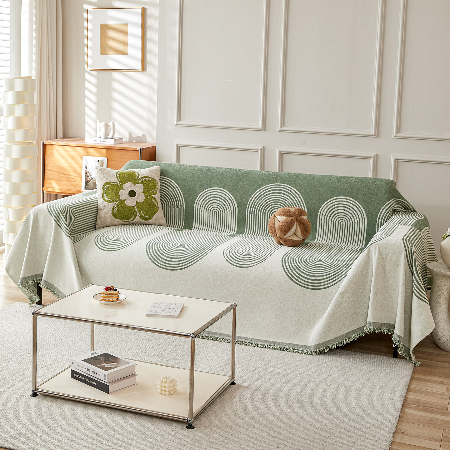 现代简约雪尼尔沙发盖布加厚四季通用亚马逊跨境沙发套罩毯子定制详情图3