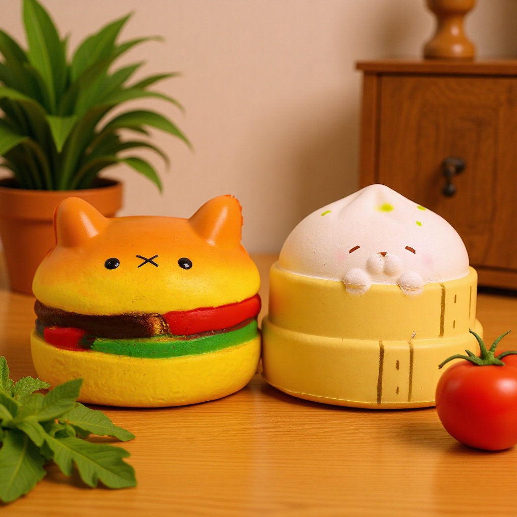 Stress-relieving Pinching Slow Rebound PU Slow Rebound Toy Pet Burger Buns Stress-relieving toy