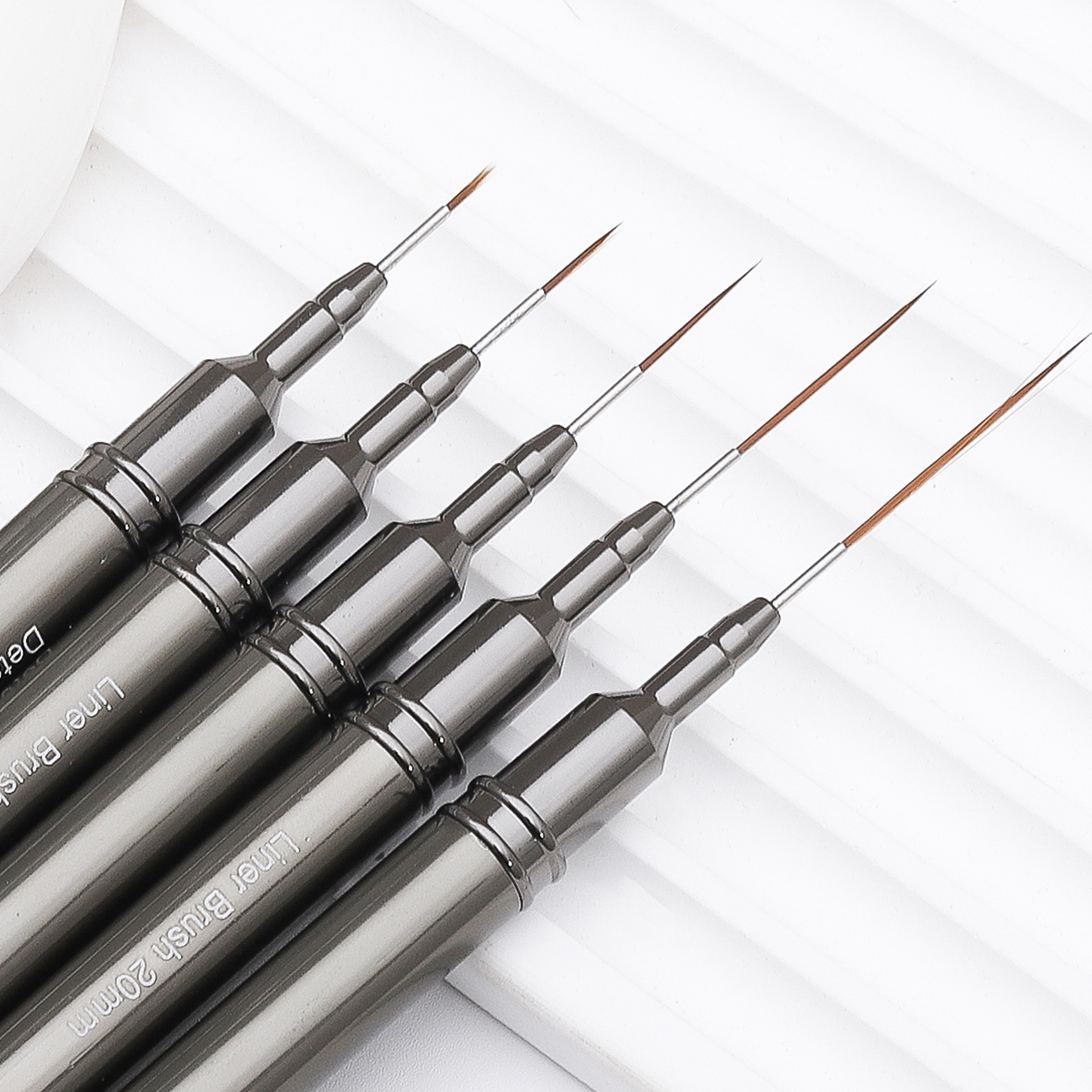 shanilak Cross-border bestsellers: 5 gun packs, black needle tube nail art drawstring pens, metal rod nail art color painting pens, and outlining pens Specification image