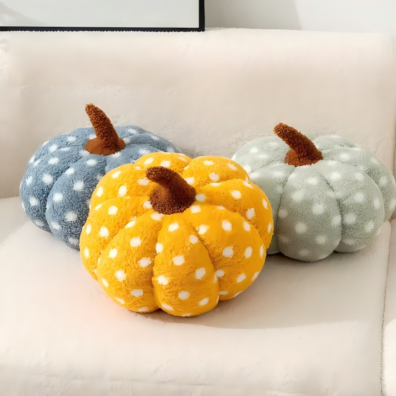 Nordic wind blue wave point calabaza de peluche halloween cojín ins wind home deco cojín sofá ventana de viento Specification image
