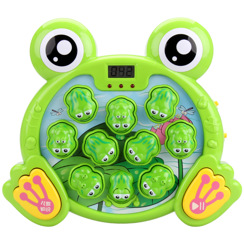 Five-star Frog Whack-a-Mole game machine, cartoon large size, light and music, electric parent-child interaction, tapping toys, gifts details Picture