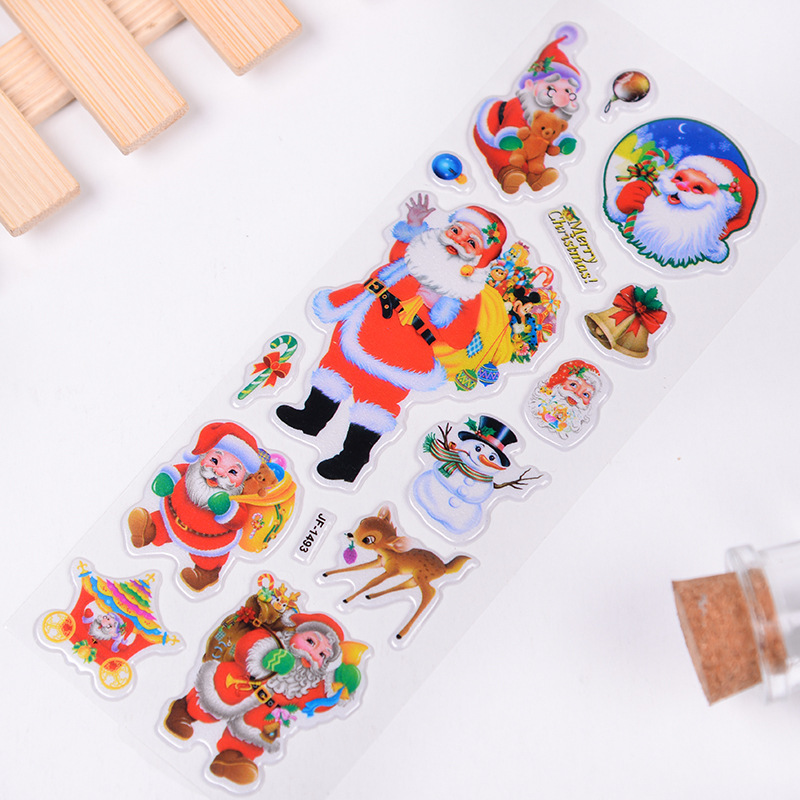 Wholesale of new Santa Claus 3D bubble stickers, 3D stickers and children's reward stickers directly supplied by the manufacturer Application Scenario