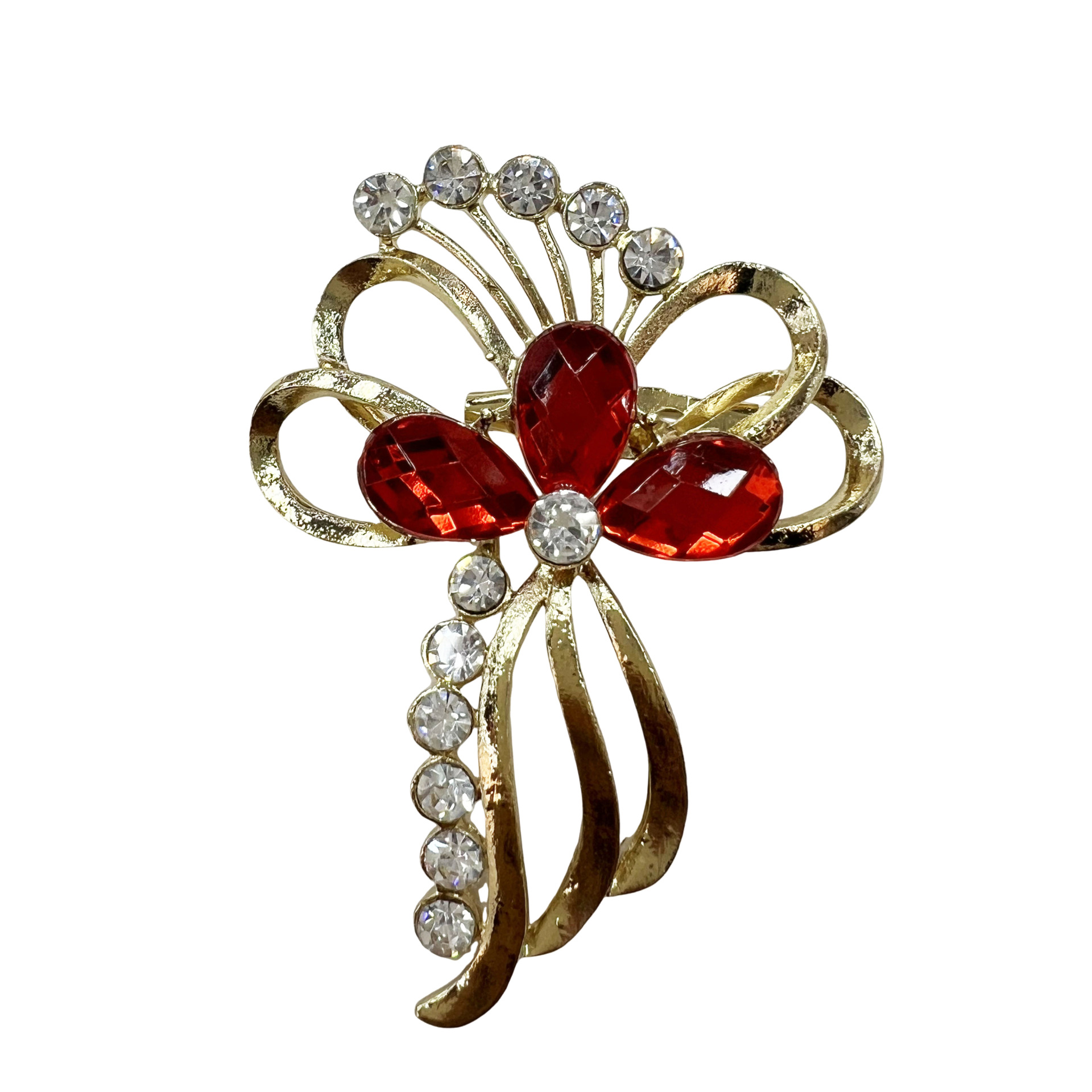 高档彩钻花卉胸针ins风轻奢礼服西装配饰合金别针外套胸花潮批发白底实物图