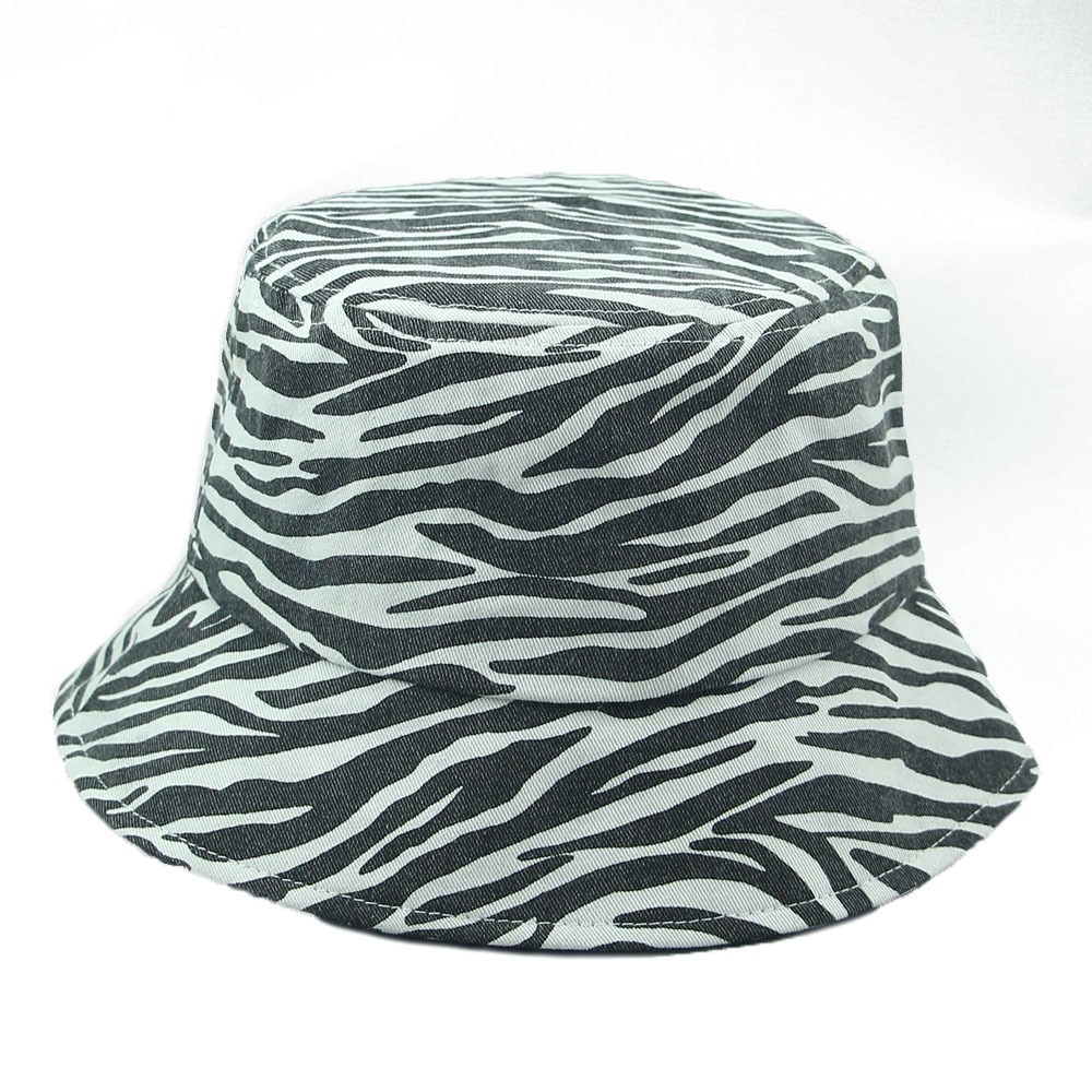 Customized black and white striped basin hat with tie-dye, digital printing, thin spring and summer travel, sun protection and shade fisherman's hat Application Scenario