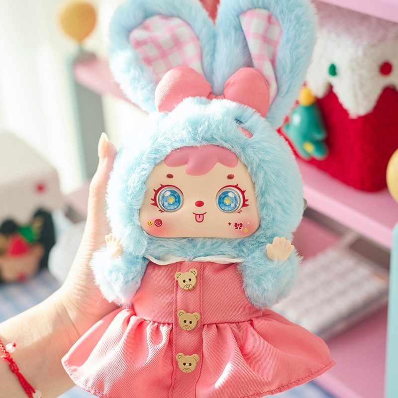 Cross-border bestseller Sanxiaomao - Sanxiaomao - Rainbow Rabbit Baby plush creative collectible Children's doll bag Pendant details Picture
