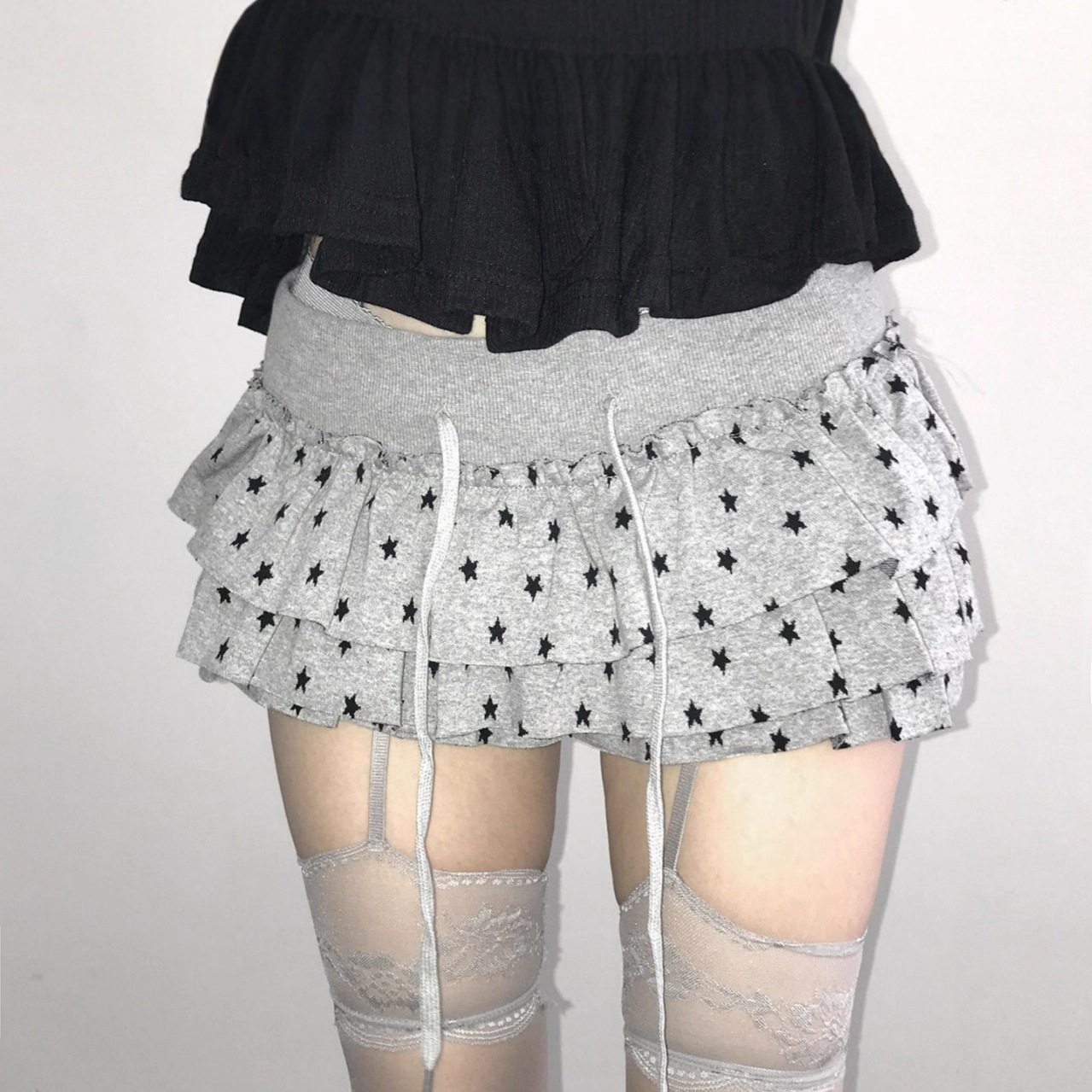 The new summer y2k sweet women's summer polka dot print puffy skirt short skirt from Europe and America Specification drawing