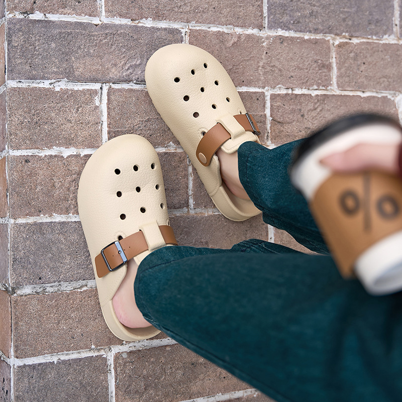 Boken Wind Tunnel Shoes Women's 2025 Summer New Style, thick-soled anti-slip, comfortable to wear outside with a snug feel, home outerwear, flip-flops details Picture