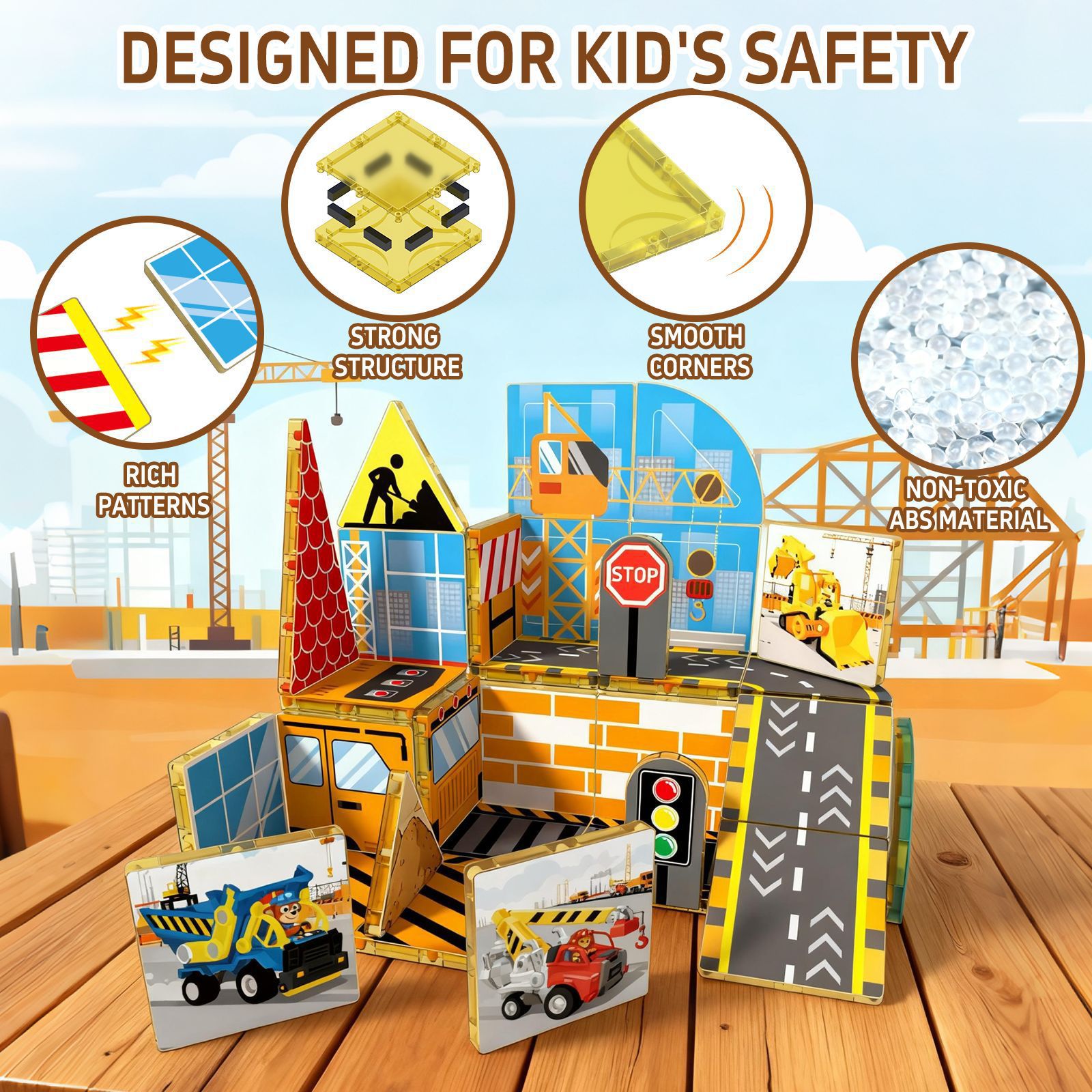 亚马逊TK新款彩窗磁力积木磁铁拼图磁吸益智拼装磁力片儿童玩具