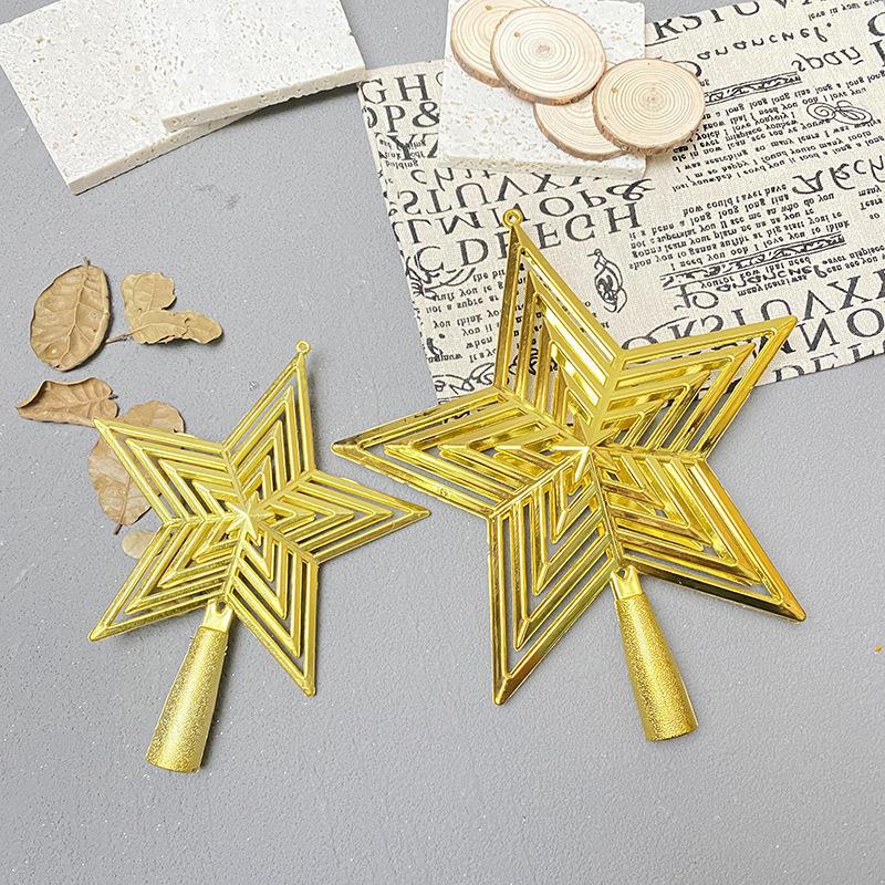 Christmas tree top star five-pointed star pendant, plastic tree top star Christmas festival decoration items, cross-border exclusive supply Application Scenario