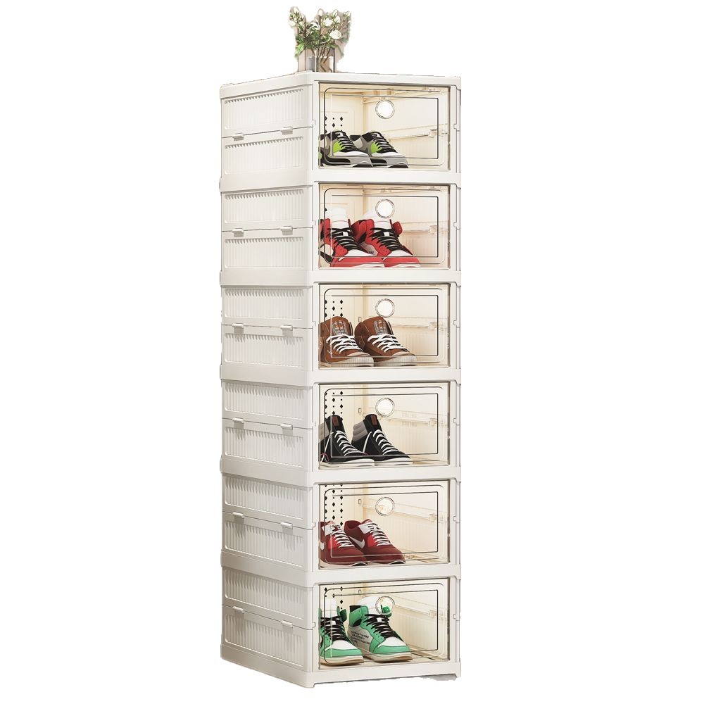 Household shoe cabinet, no installation required, folding shoe rack, small rental house, dust-proof shoe box, shoe storage cabinet at the entrance hall Item Picture